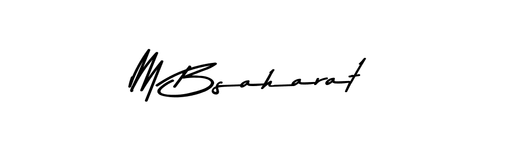 How to make M Bsaharat name signature. Use Asem Kandis PERSONAL USE style for creating short signs online. This is the latest handwritten sign. M Bsaharat signature style 9 images and pictures png