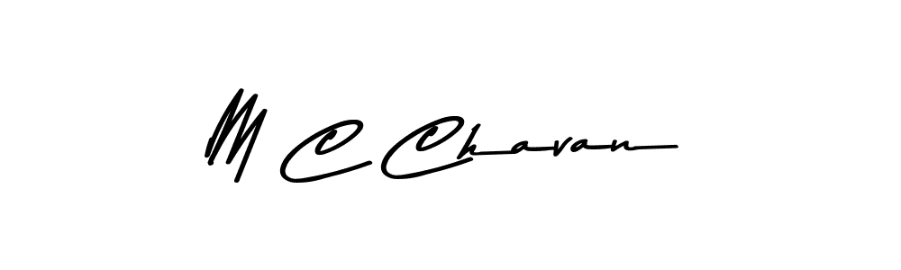 Make a beautiful signature design for name M C Chavan. With this signature (Asem Kandis PERSONAL USE) style, you can create a handwritten signature for free. M C Chavan signature style 9 images and pictures png