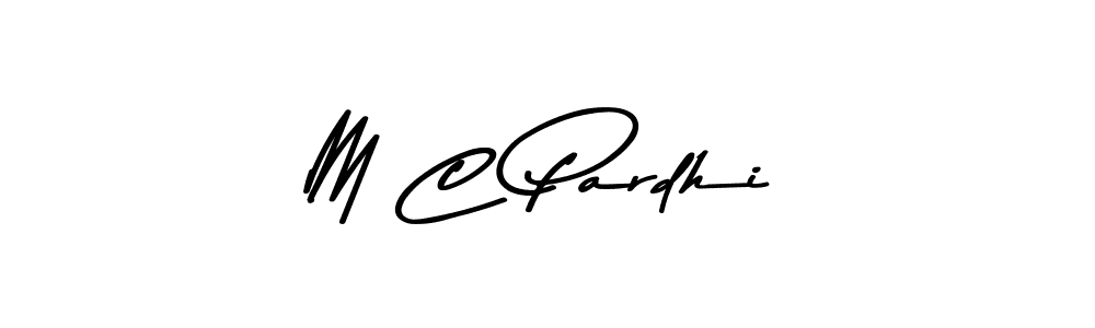 Create a beautiful signature design for name M C Pardhi. With this signature (Asem Kandis PERSONAL USE) fonts, you can make a handwritten signature for free. M C Pardhi signature style 9 images and pictures png