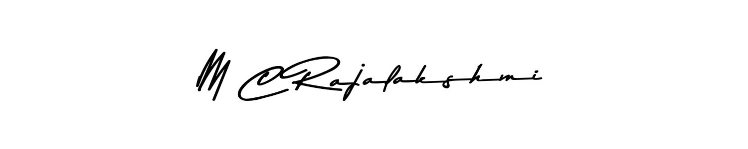 Use a signature maker to create a handwritten signature online. With this signature software, you can design (Asem Kandis PERSONAL USE) your own signature for name M C Rajalakshmi. M C Rajalakshmi signature style 9 images and pictures png