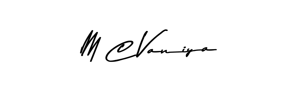 The best way (Asem Kandis PERSONAL USE) to make a short signature is to pick only two or three words in your name. The name M C Vaniya include a total of six letters. For converting this name. M C Vaniya signature style 9 images and pictures png