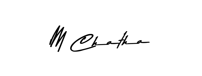 This is the best signature style for the M Chatha name. Also you like these signature font (Asem Kandis PERSONAL USE). Mix name signature. M Chatha signature style 9 images and pictures png
