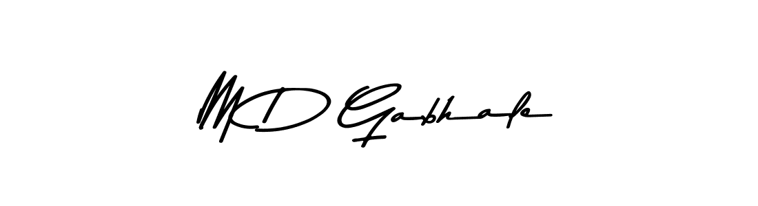How to make M D Gabhale name signature. Use Asem Kandis PERSONAL USE style for creating short signs online. This is the latest handwritten sign. M D Gabhale signature style 9 images and pictures png