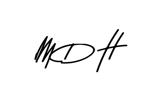 Use a signature maker to create a handwritten signature online. With this signature software, you can design (Asem Kandis PERSONAL USE) your own signature for name M D H. M D H signature style 9 images and pictures png
