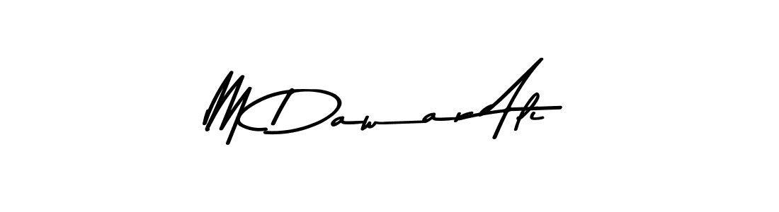 Create a beautiful signature design for name M Dawar Ali. With this signature (Asem Kandis PERSONAL USE) fonts, you can make a handwritten signature for free. M Dawar Ali signature style 9 images and pictures png