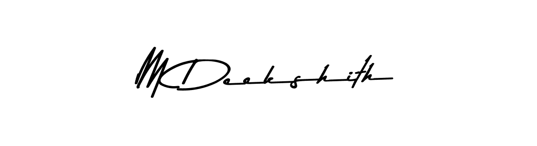 You can use this online signature creator to create a handwritten signature for the name M Deekshith. This is the best online autograph maker. M Deekshith signature style 9 images and pictures png