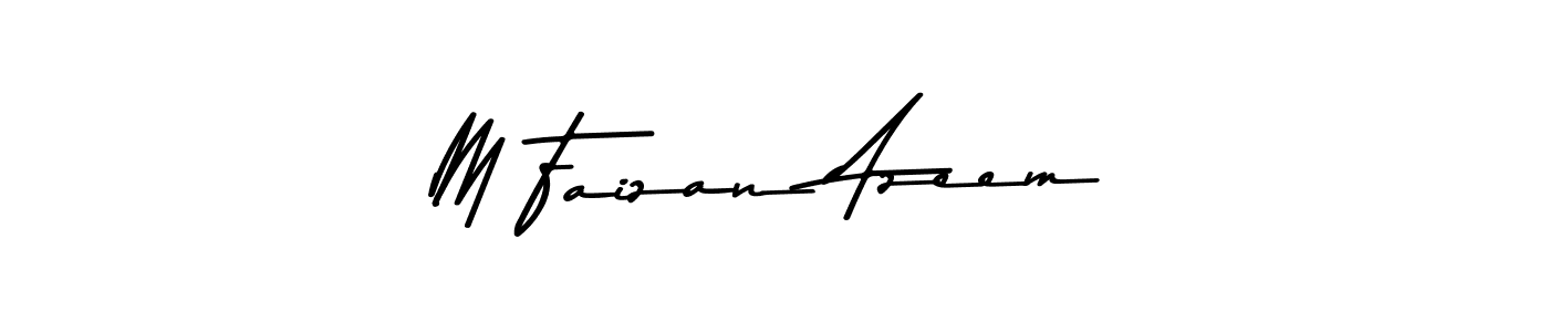 The best way (Asem Kandis PERSONAL USE) to make a short signature is to pick only two or three words in your name. The name M Faizan Azeem include a total of six letters. For converting this name. M Faizan Azeem signature style 9 images and pictures png