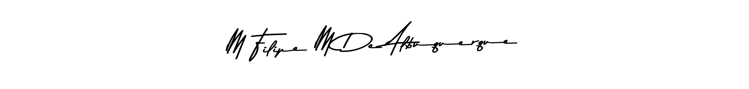 Make a beautiful signature design for name M Filipe M De Albuquerque. With this signature (Asem Kandis PERSONAL USE) style, you can create a handwritten signature for free. M Filipe M De Albuquerque signature style 9 images and pictures png