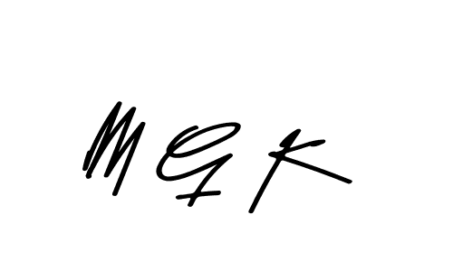 Design your own signature with our free online signature maker. With this signature software, you can create a handwritten (Asem Kandis PERSONAL USE) signature for name M G K. M G K signature style 9 images and pictures png