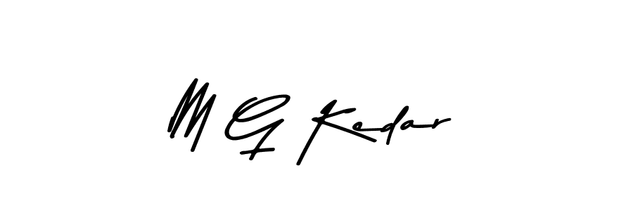 Make a beautiful signature design for name M G Kedar. With this signature (Asem Kandis PERSONAL USE) style, you can create a handwritten signature for free. M G Kedar signature style 9 images and pictures png