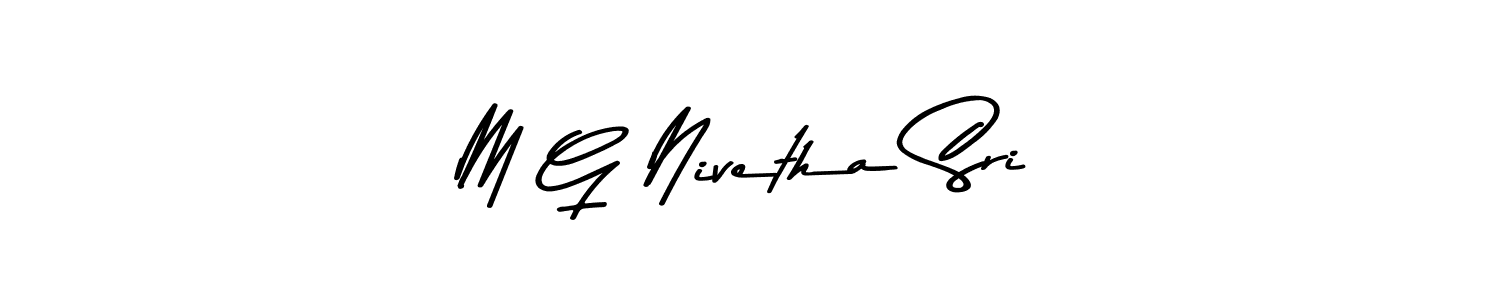 if you are searching for the best signature style for your name M G Nivetha Sri. so please give up your signature search. here we have designed multiple signature styles  using Asem Kandis PERSONAL USE. M G Nivetha Sri signature style 9 images and pictures png