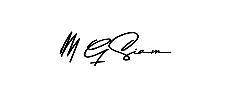 Make a beautiful signature design for name M G Siam. With this signature (Asem Kandis PERSONAL USE) style, you can create a handwritten signature for free. M G Siam signature style 9 images and pictures png