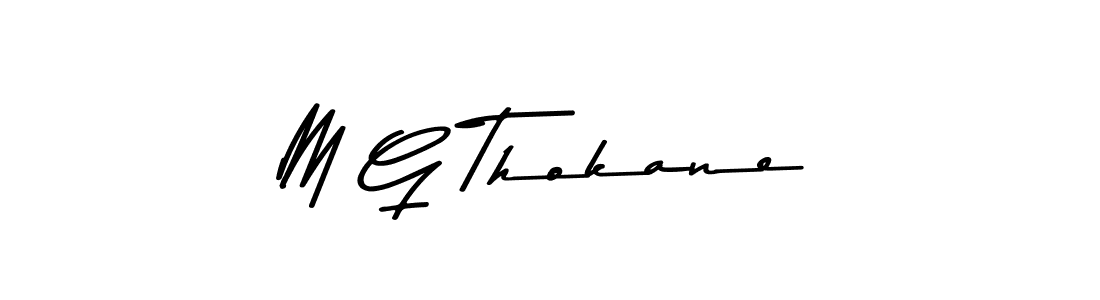 How to make M G Thokane signature? Asem Kandis PERSONAL USE is a professional autograph style. Create handwritten signature for M G Thokane name. M G Thokane signature style 9 images and pictures png