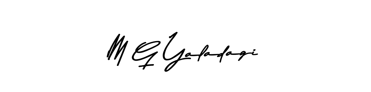 The best way (Asem Kandis PERSONAL USE) to make a short signature is to pick only two or three words in your name. The name M G Yaladagi include a total of six letters. For converting this name. M G Yaladagi signature style 9 images and pictures png