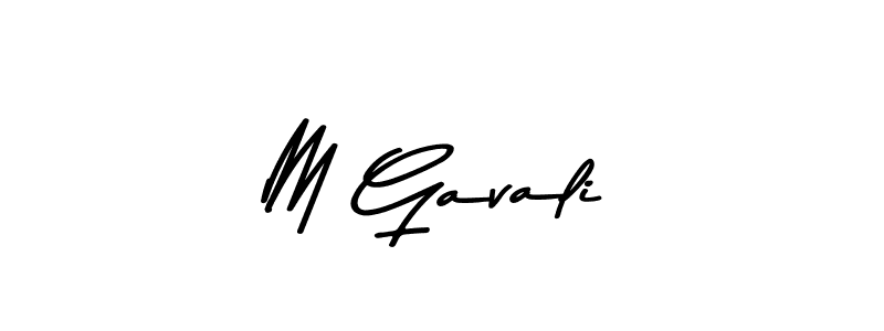 Create a beautiful signature design for name M Gavali. With this signature (Asem Kandis PERSONAL USE) fonts, you can make a handwritten signature for free. M Gavali signature style 9 images and pictures png