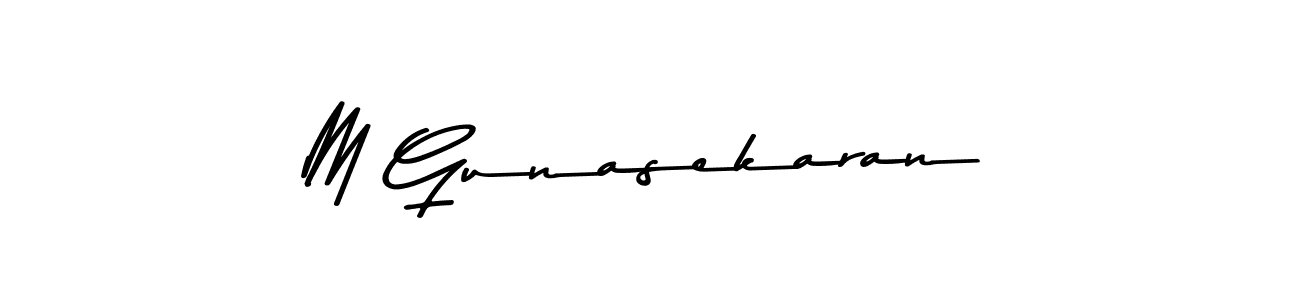 Make a beautiful signature design for name M Gunasekaran. With this signature (Asem Kandis PERSONAL USE) style, you can create a handwritten signature for free. M Gunasekaran signature style 9 images and pictures png