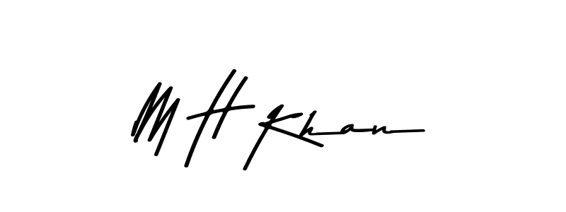The best way (Asem Kandis PERSONAL USE) to make a short signature is to pick only two or three words in your name. The name M H Khan include a total of six letters. For converting this name. M H Khan signature style 9 images and pictures png