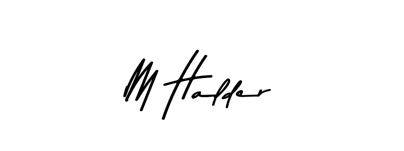 Design your own signature with our free online signature maker. With this signature software, you can create a handwritten (Asem Kandis PERSONAL USE) signature for name M Halder. M Halder signature style 9 images and pictures png