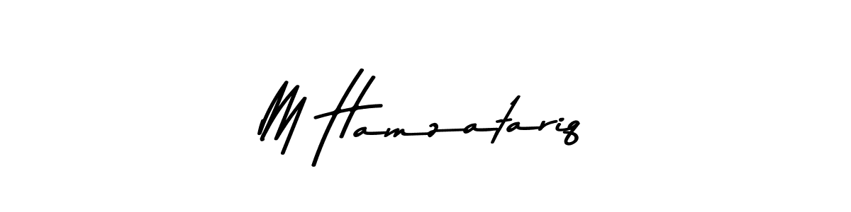 How to make M Hamzatariq name signature. Use Asem Kandis PERSONAL USE style for creating short signs online. This is the latest handwritten sign. M Hamzatariq signature style 9 images and pictures png