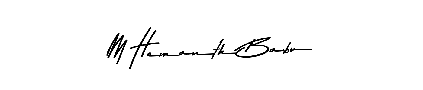 The best way (Asem Kandis PERSONAL USE) to make a short signature is to pick only two or three words in your name. The name M Hemanth Babu include a total of six letters. For converting this name. M Hemanth Babu signature style 9 images and pictures png