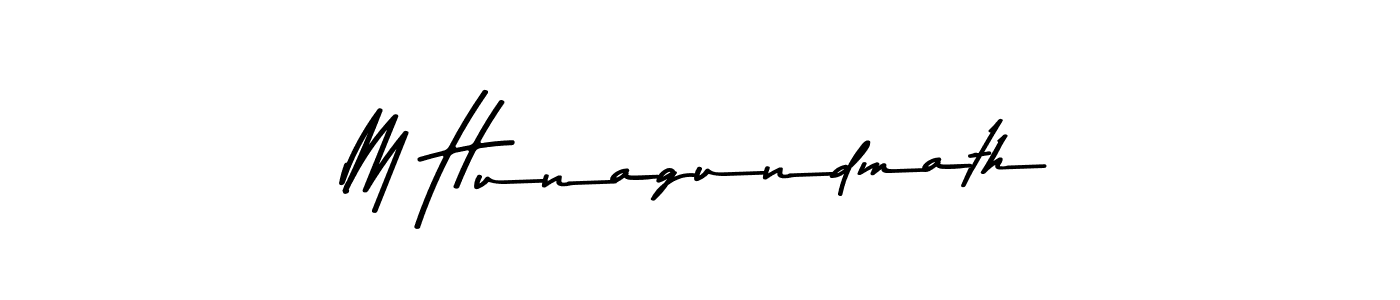 Make a beautiful signature design for name M Hunagundmath. With this signature (Asem Kandis PERSONAL USE) style, you can create a handwritten signature for free. M Hunagundmath signature style 9 images and pictures png
