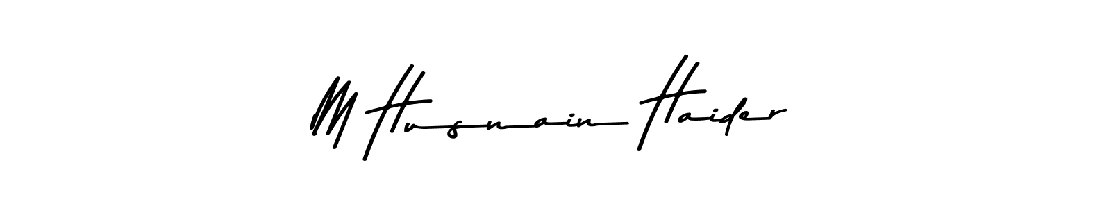 The best way (Asem Kandis PERSONAL USE) to make a short signature is to pick only two or three words in your name. The name M Husnain Haider include a total of six letters. For converting this name. M Husnain Haider signature style 9 images and pictures png