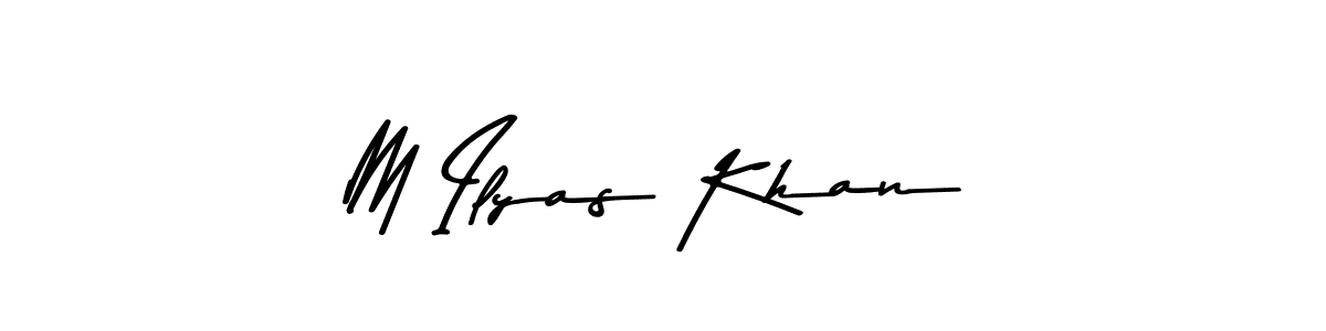 Make a beautiful signature design for name M Ilyas Khan. With this signature (Asem Kandis PERSONAL USE) style, you can create a handwritten signature for free. M Ilyas Khan signature style 9 images and pictures png