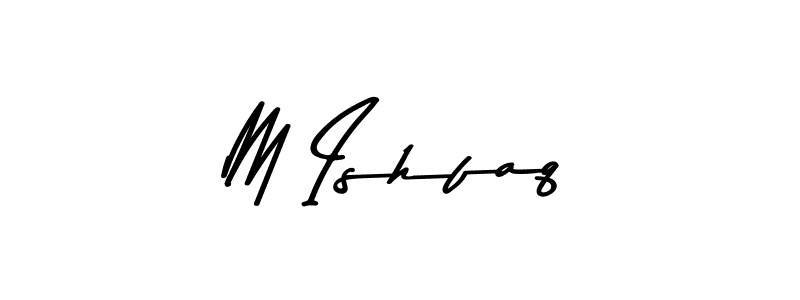 The best way (Asem Kandis PERSONAL USE) to make a short signature is to pick only two or three words in your name. The name M Ishfaq include a total of six letters. For converting this name. M Ishfaq signature style 9 images and pictures png