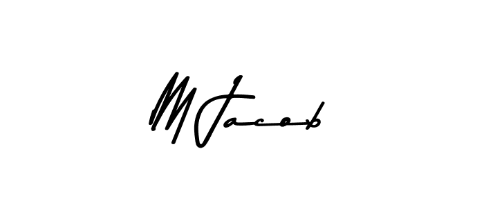 How to make M Jacob name signature. Use Asem Kandis PERSONAL USE style for creating short signs online. This is the latest handwritten sign. M Jacob signature style 9 images and pictures png