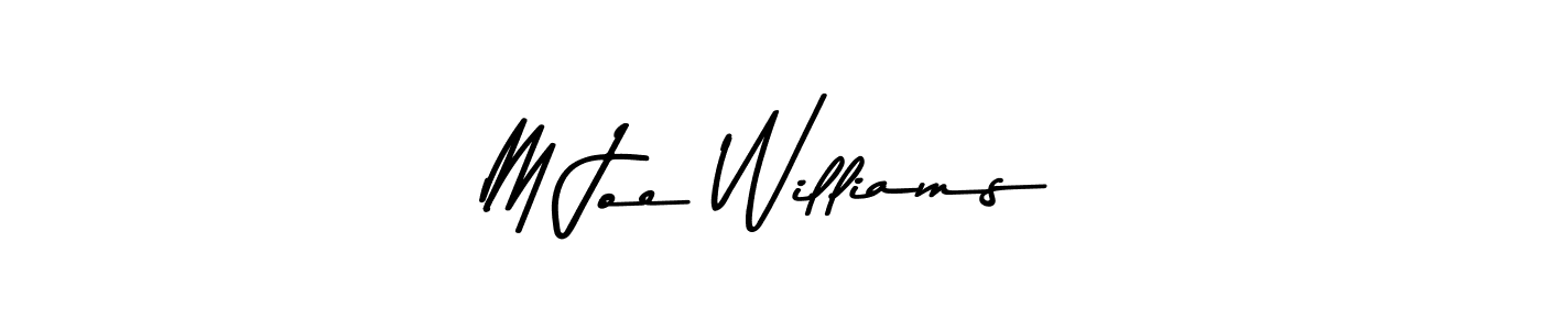 How to make M Joe Williams name signature. Use Asem Kandis PERSONAL USE style for creating short signs online. This is the latest handwritten sign. M Joe Williams signature style 9 images and pictures png