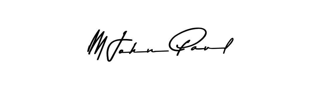 The best way (Asem Kandis PERSONAL USE) to make a short signature is to pick only two or three words in your name. The name M John Paul include a total of six letters. For converting this name. M John Paul signature style 9 images and pictures png