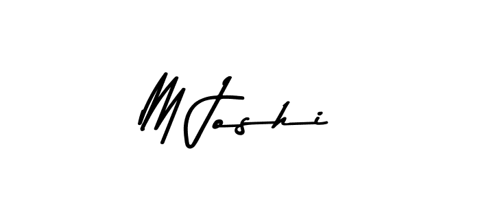 How to make M Joshi name signature. Use Asem Kandis PERSONAL USE style for creating short signs online. This is the latest handwritten sign. M Joshi signature style 9 images and pictures png