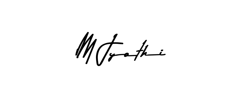 How to make M Jyothi name signature. Use Asem Kandis PERSONAL USE style for creating short signs online. This is the latest handwritten sign. M Jyothi signature style 9 images and pictures png