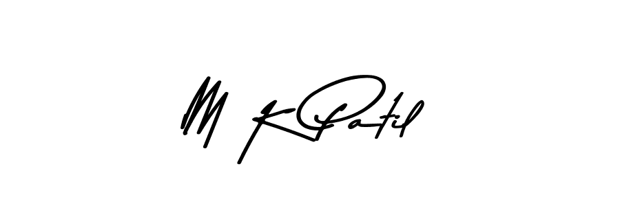 Make a beautiful signature design for name M K Patil. With this signature (Asem Kandis PERSONAL USE) style, you can create a handwritten signature for free. M K Patil signature style 9 images and pictures png