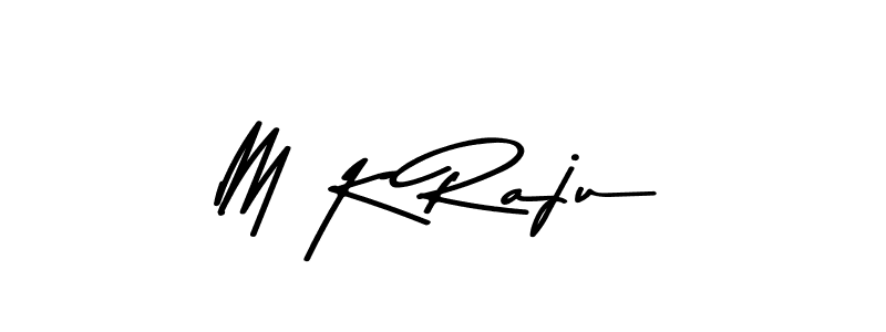 Create a beautiful signature design for name M K Raju. With this signature (Asem Kandis PERSONAL USE) fonts, you can make a handwritten signature for free. M K Raju signature style 9 images and pictures png