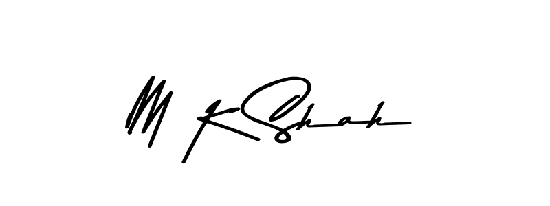 Create a beautiful signature design for name M K Shah. With this signature (Asem Kandis PERSONAL USE) fonts, you can make a handwritten signature for free. M K Shah signature style 9 images and pictures png