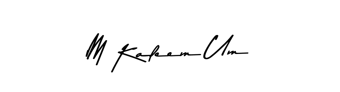 How to make M Kaleem Um name signature. Use Asem Kandis PERSONAL USE style for creating short signs online. This is the latest handwritten sign. M Kaleem Um signature style 9 images and pictures png