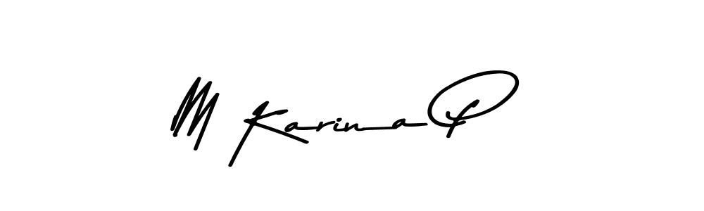 The best way (Asem Kandis PERSONAL USE) to make a short signature is to pick only two or three words in your name. The name M Karina P include a total of six letters. For converting this name. M Karina P signature style 9 images and pictures png