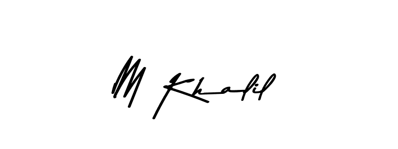 How to make M Khalil name signature. Use Asem Kandis PERSONAL USE style for creating short signs online. This is the latest handwritten sign. M Khalil signature style 9 images and pictures png