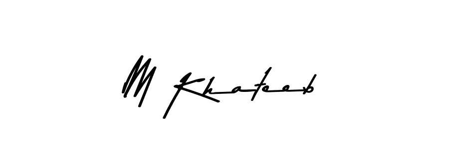 Create a beautiful signature design for name M Khateeb. With this signature (Asem Kandis PERSONAL USE) fonts, you can make a handwritten signature for free. M Khateeb signature style 9 images and pictures png