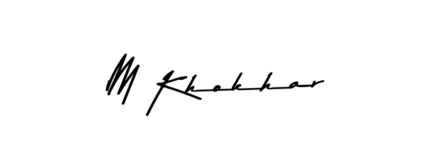 Use a signature maker to create a handwritten signature online. With this signature software, you can design (Asem Kandis PERSONAL USE) your own signature for name M Khokhar. M Khokhar signature style 9 images and pictures png