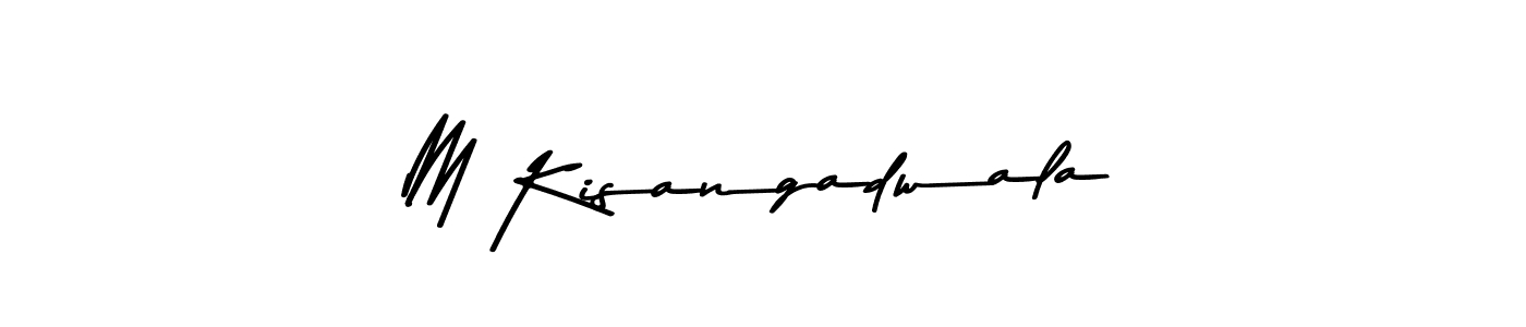 You should practise on your own different ways (Asem Kandis PERSONAL USE) to write your name (M Kisangadwala) in signature. don't let someone else do it for you. M Kisangadwala signature style 9 images and pictures png