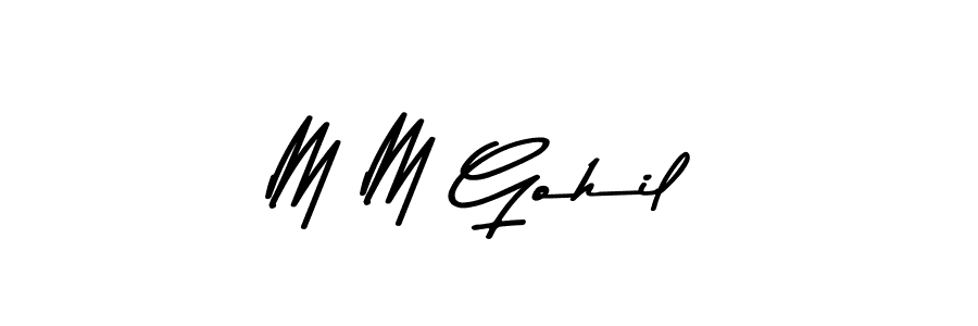 Also You can easily find your signature by using the search form. We will create M M Gohil name handwritten signature images for you free of cost using Asem Kandis PERSONAL USE sign style. M M Gohil signature style 9 images and pictures png