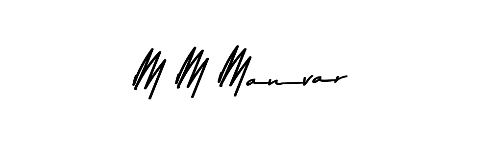 M M Manvar stylish signature style. Best Handwritten Sign (Asem Kandis PERSONAL USE) for my name. Handwritten Signature Collection Ideas for my name M M Manvar. M M Manvar signature style 9 images and pictures png