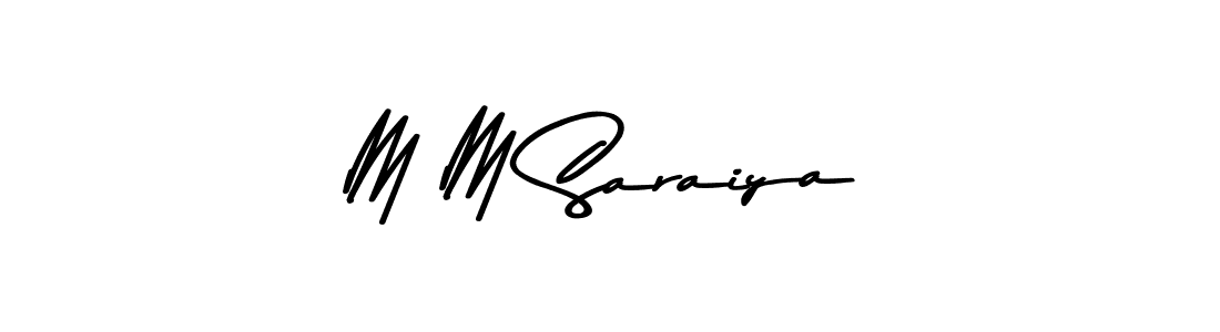 M M Saraiya stylish signature style. Best Handwritten Sign (Asem Kandis PERSONAL USE) for my name. Handwritten Signature Collection Ideas for my name M M Saraiya. M M Saraiya signature style 9 images and pictures png