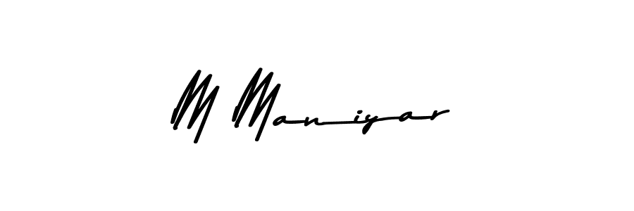 Create a beautiful signature design for name M Maniyar. With this signature (Asem Kandis PERSONAL USE) fonts, you can make a handwritten signature for free. M Maniyar signature style 9 images and pictures png