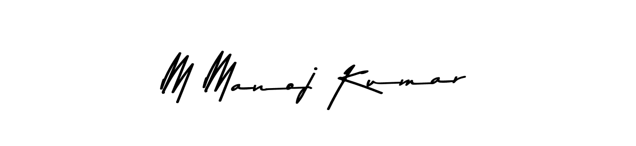 The best way (Asem Kandis PERSONAL USE) to make a short signature is to pick only two or three words in your name. The name M Manoj Kumar include a total of six letters. For converting this name. M Manoj Kumar signature style 9 images and pictures png