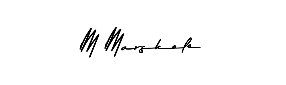 You should practise on your own different ways (Asem Kandis PERSONAL USE) to write your name (M Marskole) in signature. don't let someone else do it for you. M Marskole signature style 9 images and pictures png