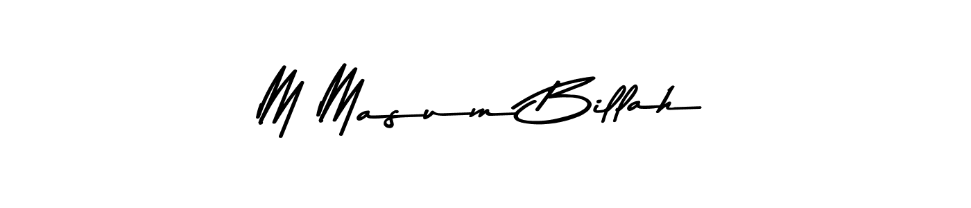 Make a beautiful signature design for name M Masum Billah. With this signature (Asem Kandis PERSONAL USE) style, you can create a handwritten signature for free. M Masum Billah signature style 9 images and pictures png