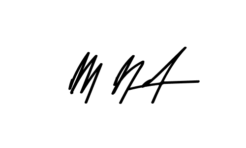 The best way (Asem Kandis PERSONAL USE) to make a short signature is to pick only two or three words in your name. The name M N A include a total of six letters. For converting this name. M N A signature style 9 images and pictures png